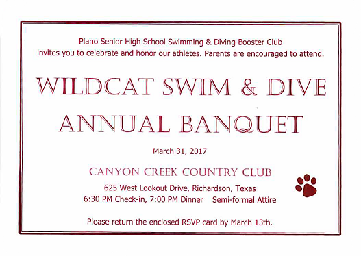 swim banquet invite